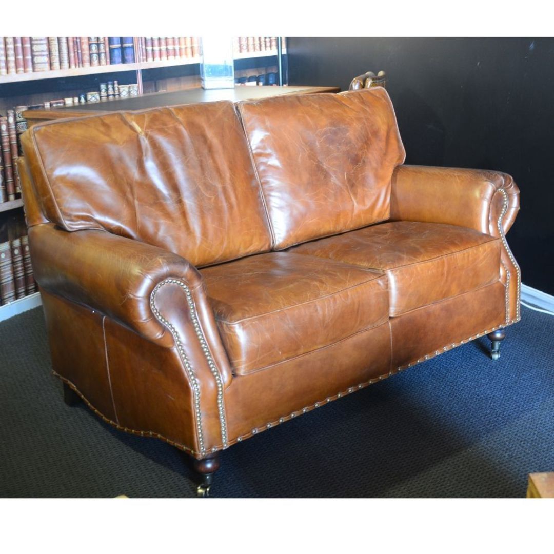 Churchill Aged Italian Leather 2 Seater image 1